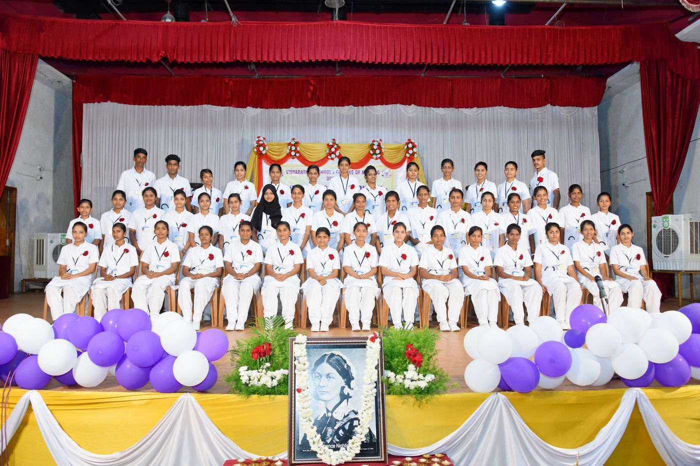 Graduating nursing batch on stage